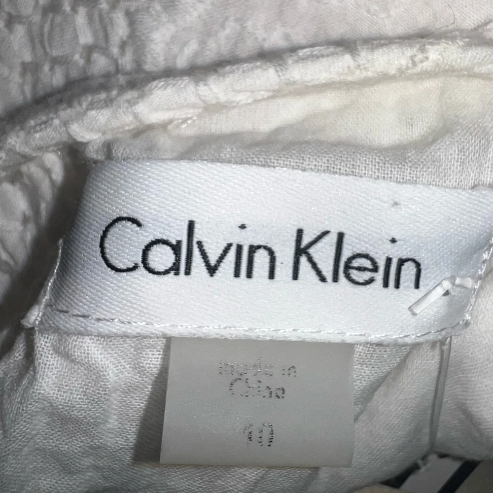 Calvin Klein White Textured/Eyelet Fabric Dress - Picture 5 of 5